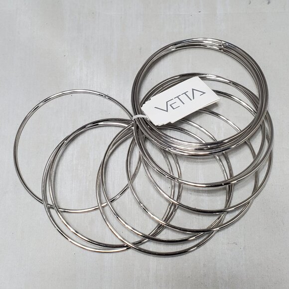 Vetta 13-Piece Silver Bangle Set - Picture 3 of 5